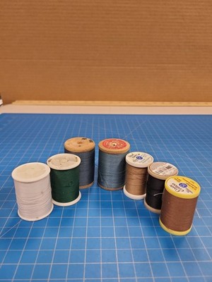 Coats Clark Sewing Thread Lot Vintage Cotton Polyester Craft Spools Colors Yds