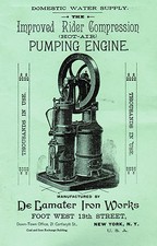 De Lamater Rider Compression Hot Air Pumping Engine Hit Miss Gas Steam Motor 