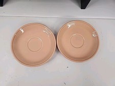 Lot of 2 Vintage Fiesta Ware Rose Saucers Wet Foot HLC Genuine Made In USA