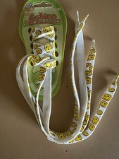 Smilie face shoe laces new white and yellow smile shoe laces one pair new