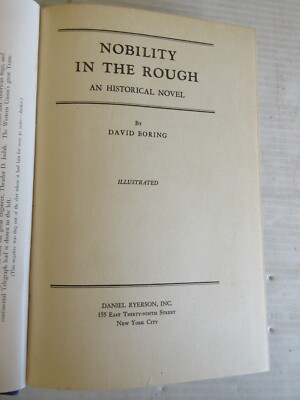 NOBILITY IN THE ROUGH BY DAVID BORING 1938 1st EDITIONa