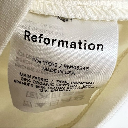 Neu Reformation Jeans Lvon Langarm Elfenbein Oberteil - Bild 6 von 7