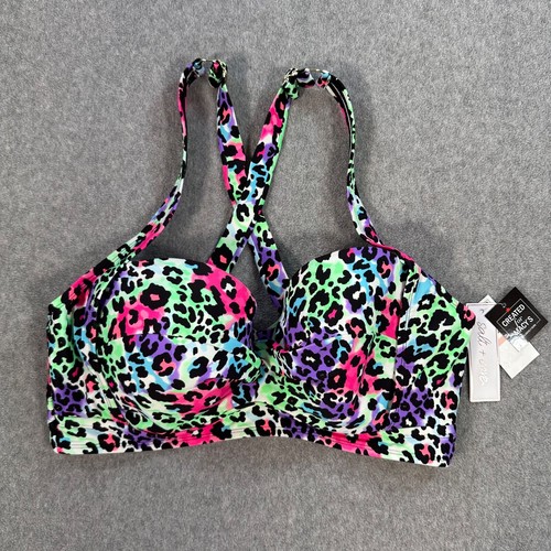 Salt + Cove Leopard Rainbow Swim Bikini Top Juniors 20/22 Underwire Trendy New