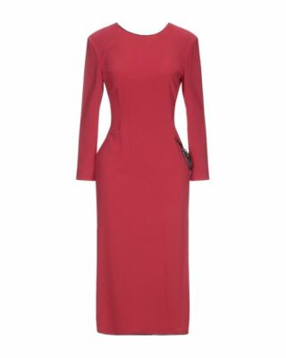 Boutique Moschino Dress Red Crepe Sheath Cocktail Dress 36IT 2US $895 NWT