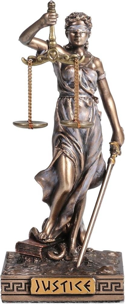 Veronese Design Lady Justice Greek Goddess Resin Hand Painted Miniature Figurine