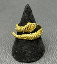 ANTIQUE NEAR EASTERN WONDERFUL 22K GOLD GOLDING RING WITH SNAKE HEAD