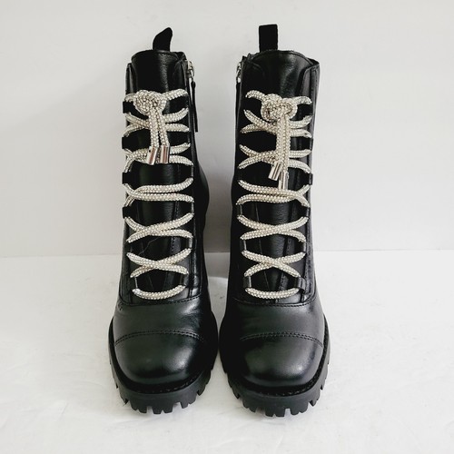 Schutz Kail Mid Glam Black Leather Boots Size 5 - Picture 4 of 8