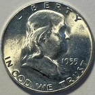 1955 Franklin Half Dollar UNC SILVER. Nice Luster.
