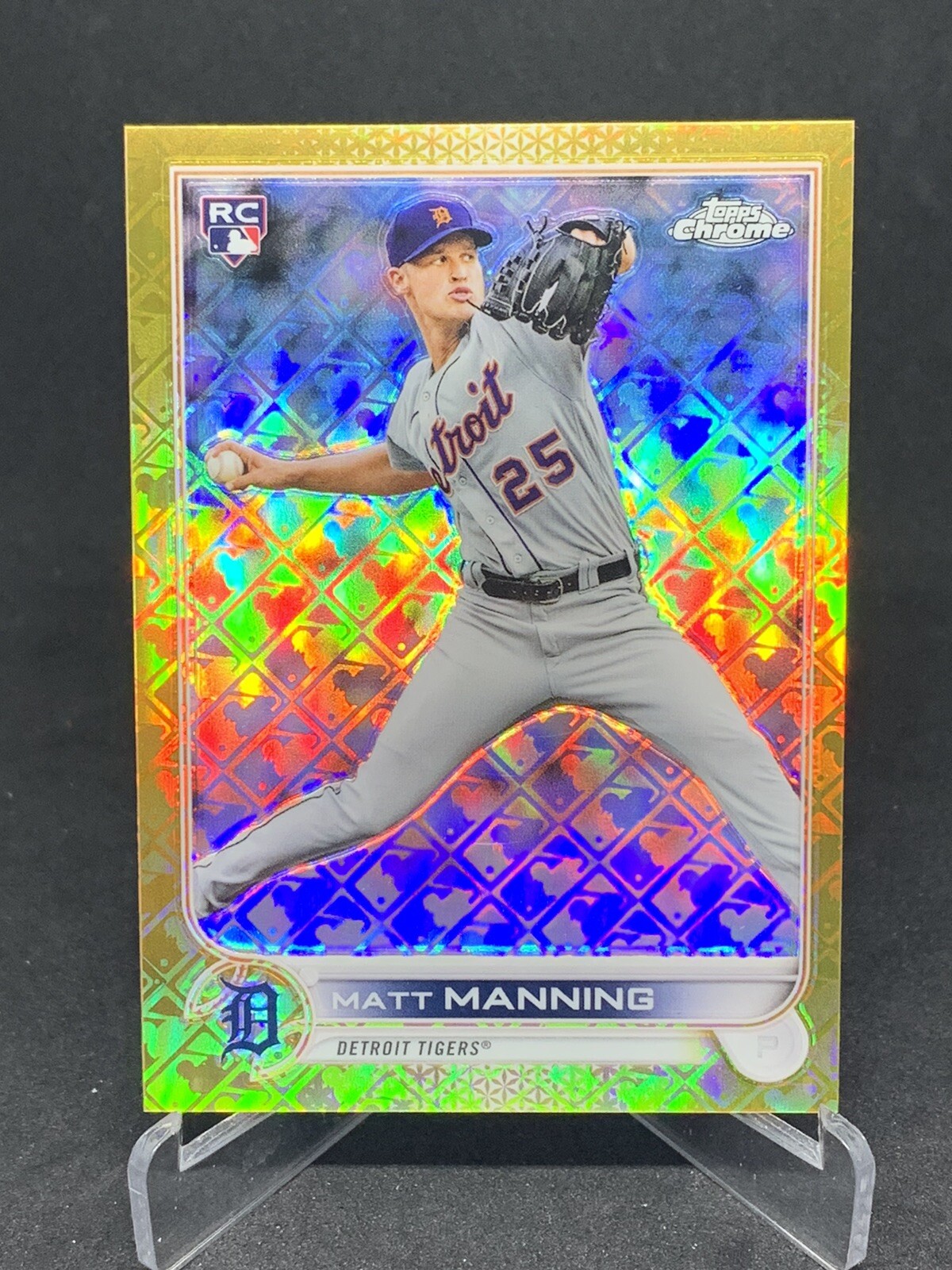 2022 Topps Chrome Logofractor MATT MANNING RC /50 Rookie Gold Tigers 73024