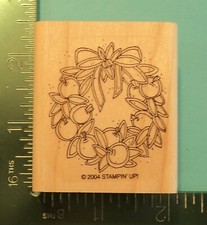 Stampin Up FRUIT WREATH Rubber Stamp Christmas