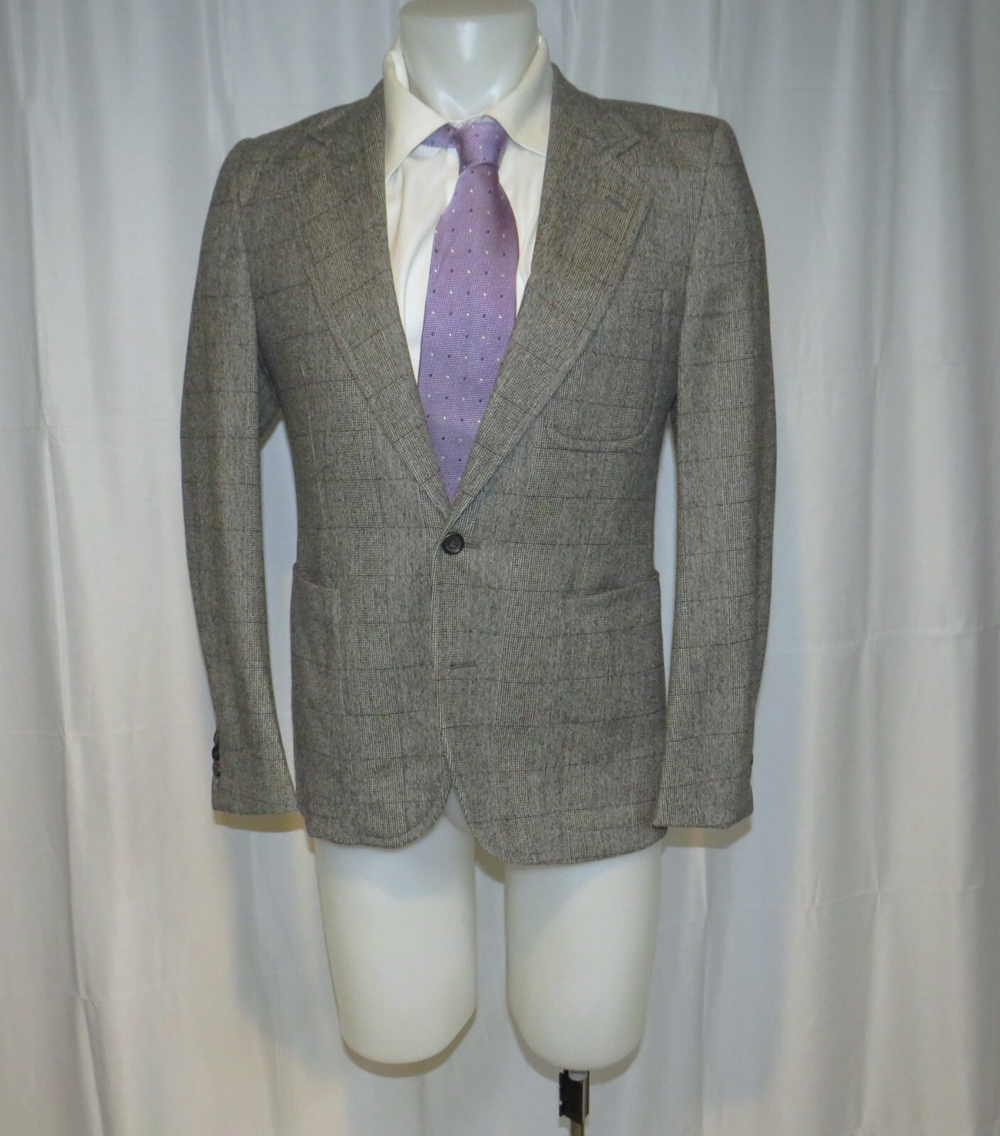 Cappotto sportivo Yves Saint Laurent Rive Gauche Tom Ford epoca grigio a quadri cashmere 38R