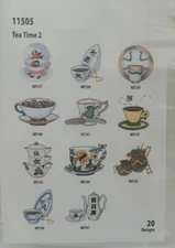 OESD Embroidery Take-Out Designs Tea Time 2 CD 20 Designs 11505 Cups Saucers
