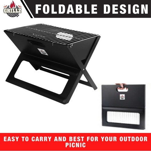 Portable BBQ Steel Grill Foldable Fire Pit Outdoor Camping Picnic Barbecue New - Picture 7 of 12