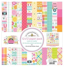 Crafts 12X12 Paper Kit Doodlebug Cute & Crafty Supplies Tools Sewing Splats Dots