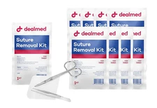Sterile Suture Removal Kit, Includes Suture Removal Scissors, Forceps, and Gauze
