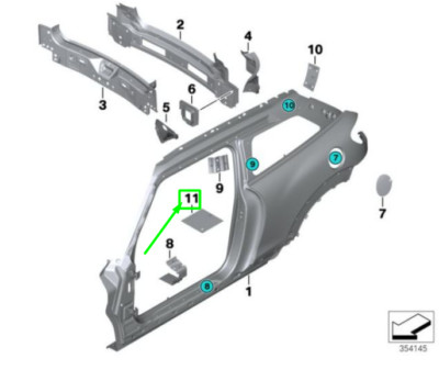 NEW BMW X1 E84 UNIVERSAL REINFORCEMENT PLATE 41217275563 ORIGINAL  
