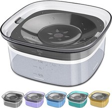 70oz 2L Large Capacity Dog Water Bowl Feeder No Spill Design for Cats Dogs Grey