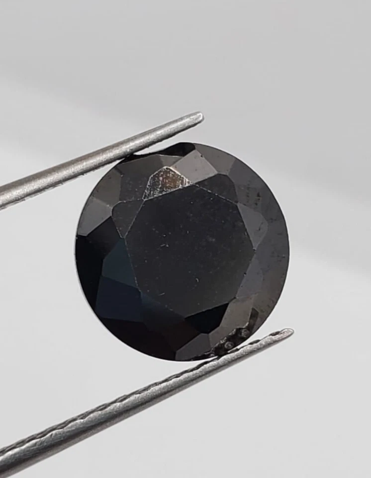 Черный кубический цирконий драгоценный камень круглой огранки | бриллиантовый вид фианит камень от 4 мм до 10 мм - Изображение 2 из 4