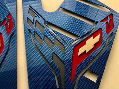 2020/24 CORVETTE C8  ENGINE APPEARANCE PACKAGE ELKHART BLUE CARBON FIBER NEW OEM