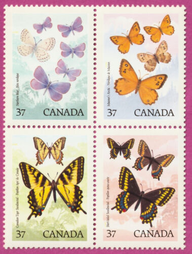 Canada  1988 Schmetterlinge Papilion, Viererblock postfrisch   Zusammendruck - Bild 1 von 2