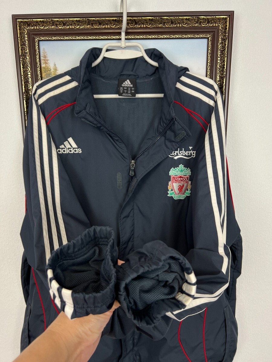 Vintage Adidas Liverpool Football Jacket Soccer Track Top Hooded