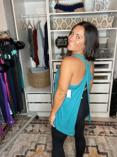 Canotta donna LuLaRoe Rise XL blu royal trionfante crossover nuova con etichette schiena aperta - Foto 6 di 10