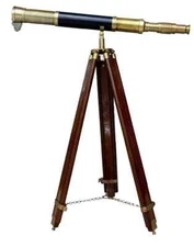 27  Nautical Master Harbor Antique Telescope with Wood Tripod Stand Vintage Scop