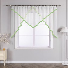 Transparent Gardinen Stores mit Kräuselband Satinband Vorhang Kuvertgardine Weiß