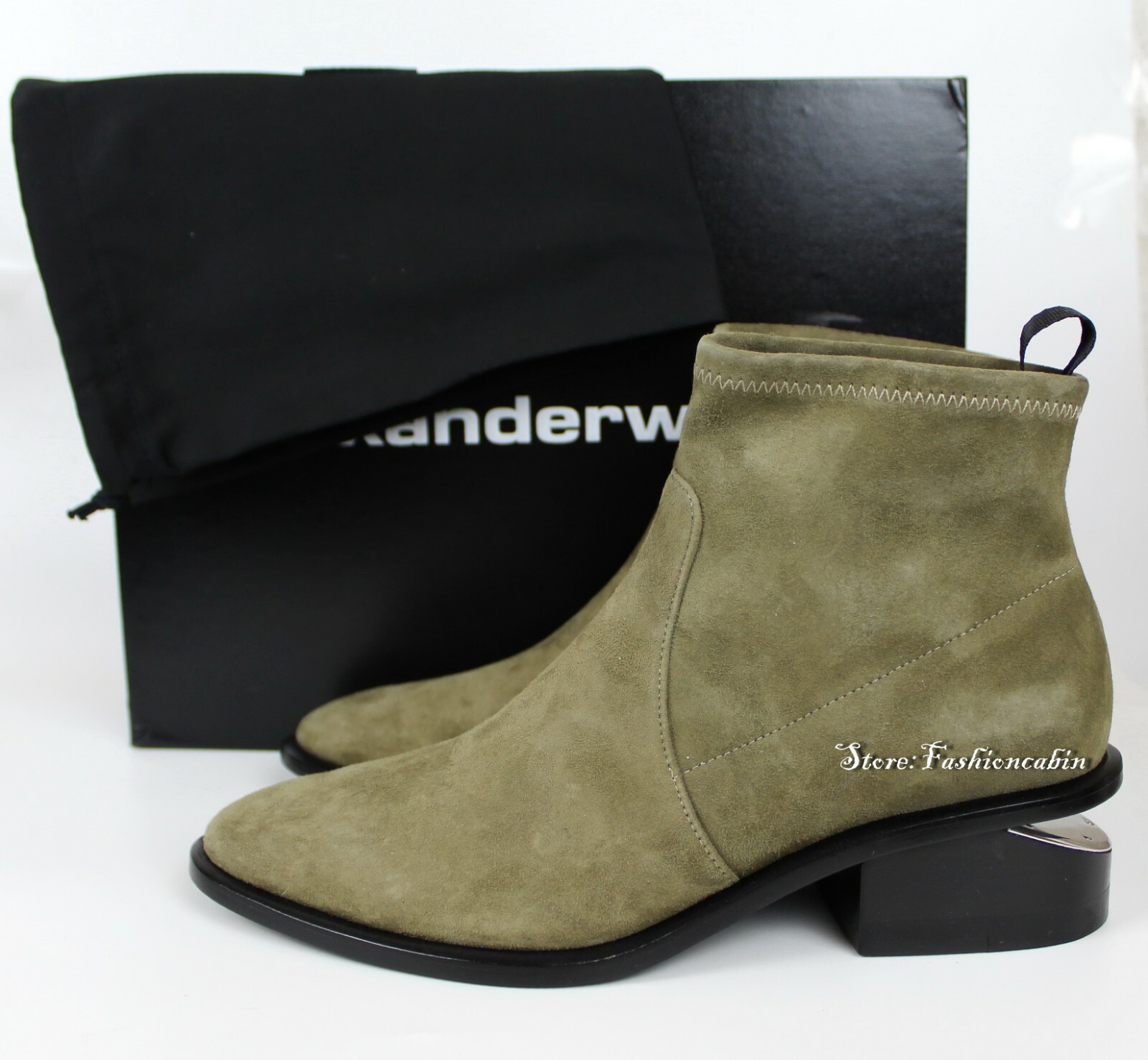 NEW ALEXANDER WANG Kori Suede Bootie Shoes, KHAKI SUEDE, EUR 36 image 3