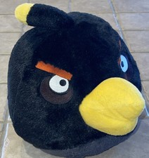 Angry Birds Bomb Black Bird w/ Sound 10  Plush 2010 Commonwealth Rovio Fun Nice