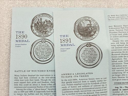 Franklin Mint History Of The United States 2 Bronze Medals 1890-1891 Mint Sealed - Picture 2 of 5