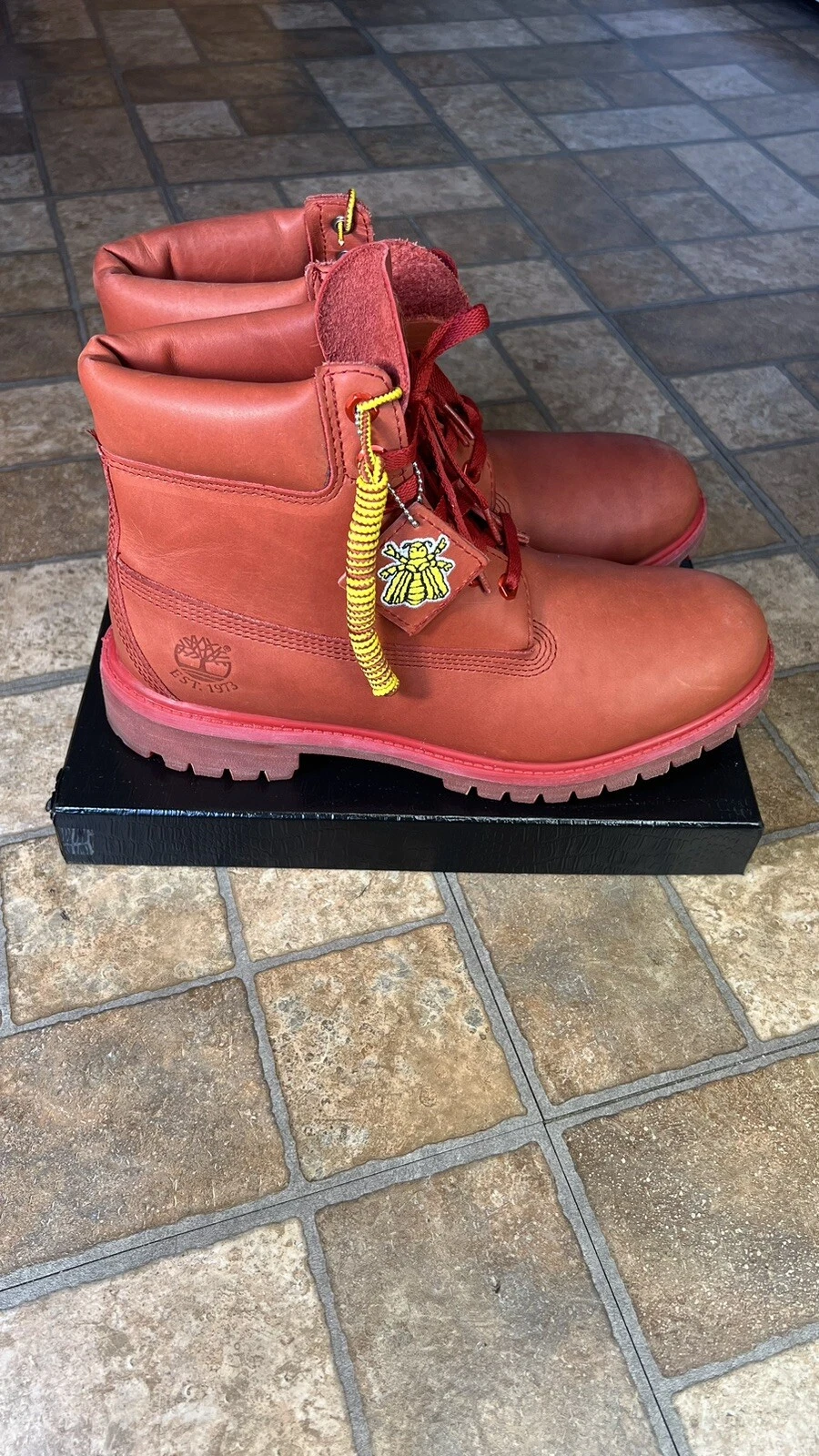 Timberland Beeline x BBC Pharrell bottes en cuir rouge Supreme Limited RARE taille 11