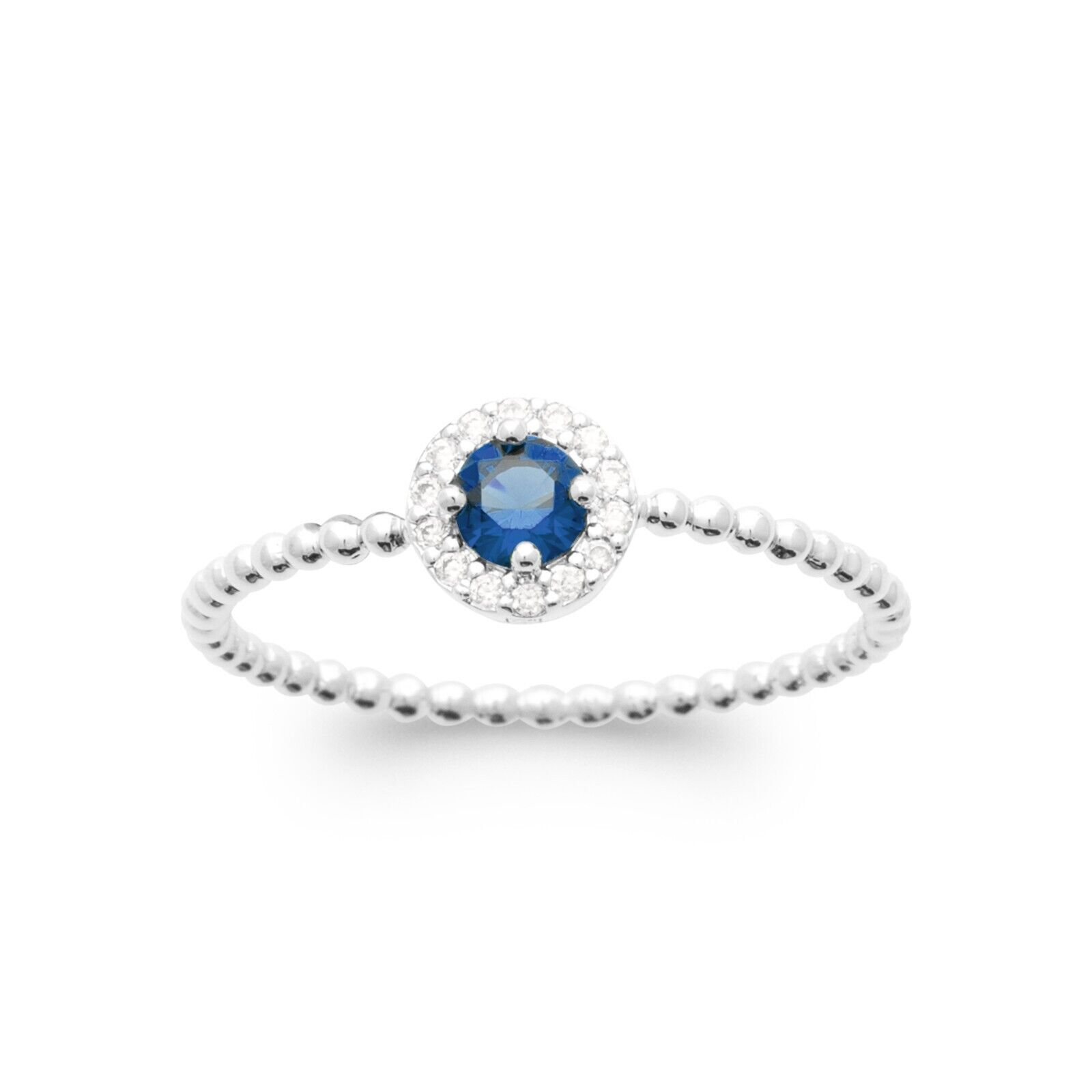 Bague argent 925 solitaire zirconium bleu pour éclat quotidien