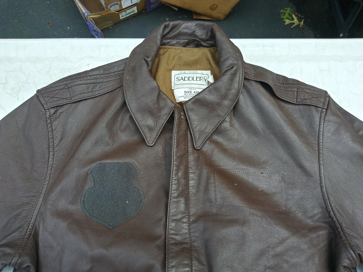 USAF A-2 Leather Flight Jacket Size 42 Regular MFG Saddlery