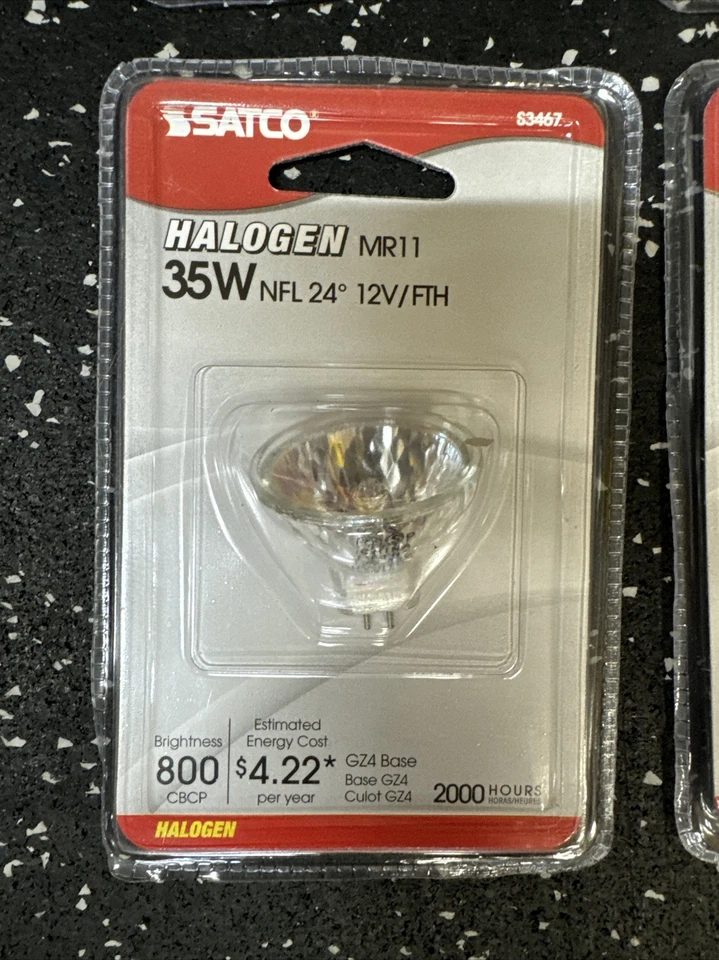 (6 Pack) Satco S3467 12V 35W MR11 GZ4 Light Bulb NFL 24 Beam Pattern No Lens - Image 3 of 3