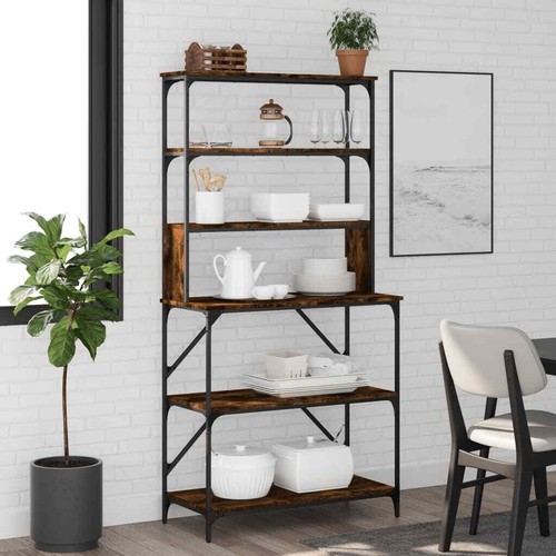 Bäckerregal 6 Fächer Küchenregal Gewürzregal Standregal Holzwerkstoff vidaXL - Bild 15 von 66