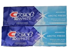 Two (2) Pack ~ Crest 3D White Fluoride Advanced ARCTIC FRESH Toothpaste ~ 2.4oz