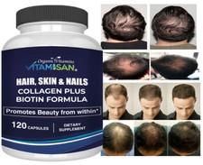 Hair Gain Biotin Hydrolyzed DHT Blocker Hair Growth Vitamins 2500000 Women Men