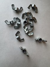 NYLON INSERT LOCKING WING NUTS. DIE CAST. ZINC. 1/4-20 , 12 PCS. NEW