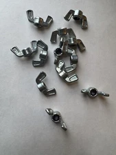 NYLON INSERT LOCKING WING NUTS. DIE CAST. ZINC. 1/4-20 , 12 PCS. NEW