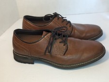 George Men's Adam Brown Oxford Plain Toe Shoes Size 10 1/2 Memory Foam Dress