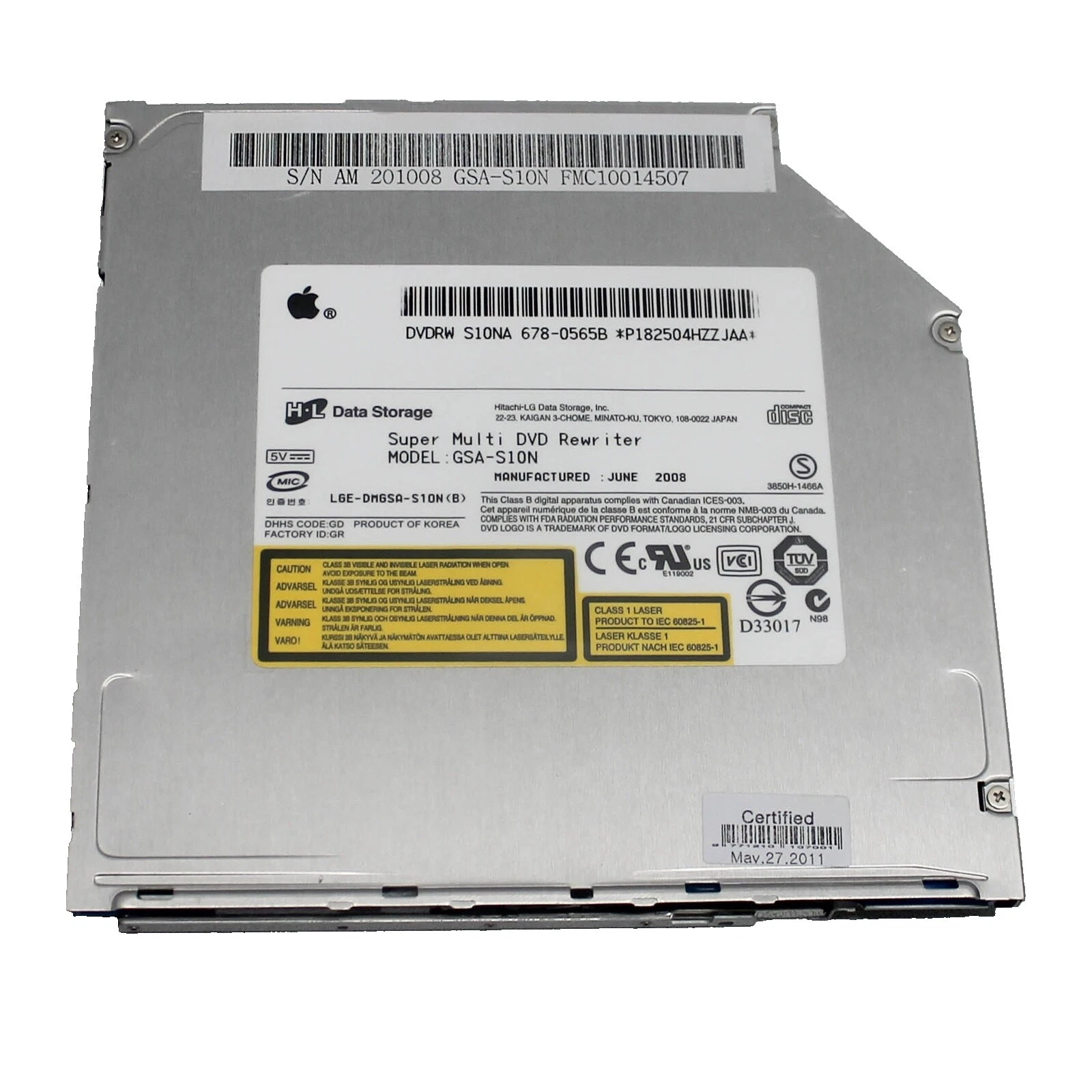 Escritorio Interno SATA II Apple CD, DVD y Blu-ray