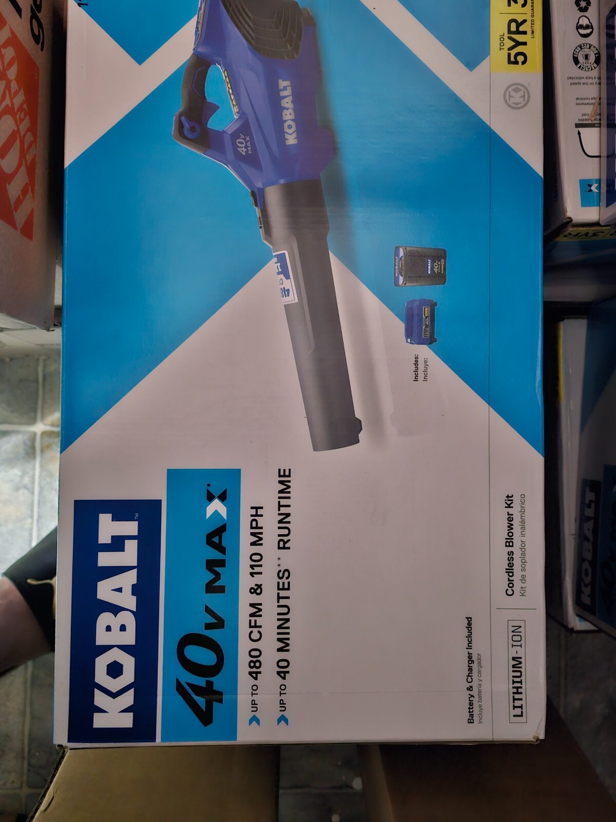 KOBALT 40V MAX LEAF BLOWER 480CFM CORDLESS TOOL ONLY KHB 304006 eBay