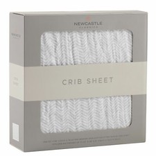 Herringbone Grey Crib Sheet