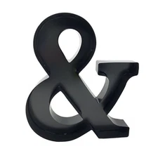 Tin Ampersand Wine Cork Holder 12 Inch Farmhouse Wall Monogram Decor Black