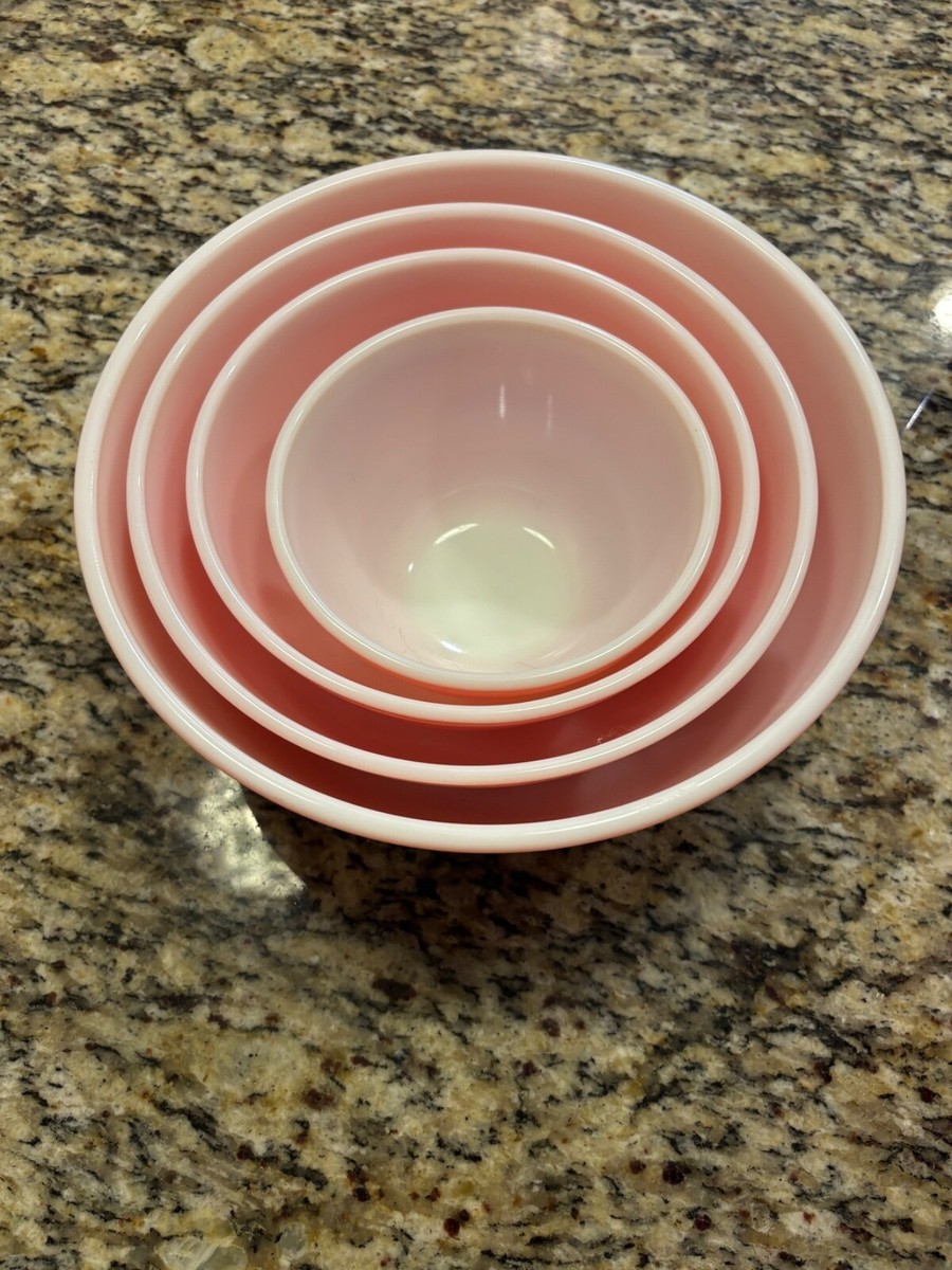 Vintage Set Of 4 Pyrex Pink 