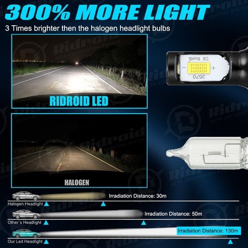 6x LED Headlight + Fog Light Bulbs Combo Kit 6000K For Toyota Corolla 2001-2004 - Picture 14 of 19