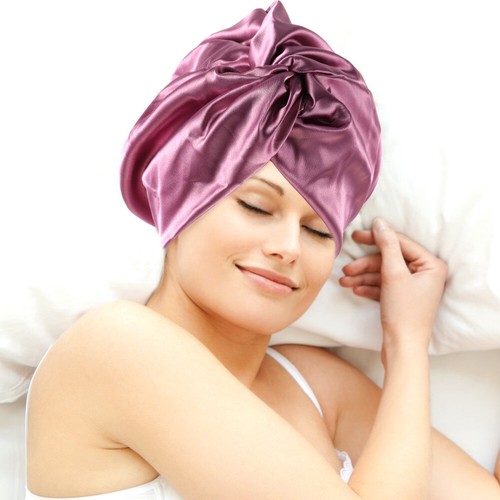 Hair Cap Miss Women's Adjustable Wrap for Sleep Imitation Silk Bonnet - Imagen 5 de 12