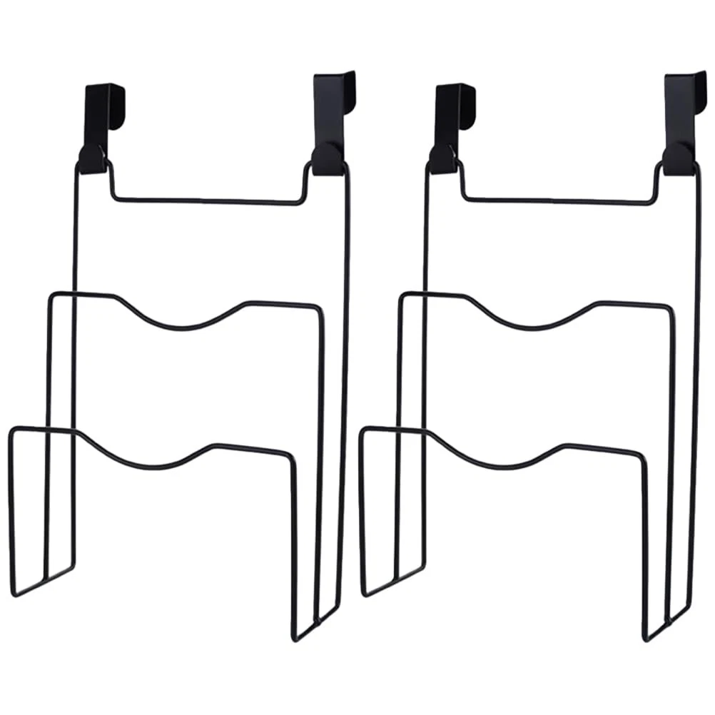 Cabinet Door Pot Lid Organizer 2-Tier Hanging Rack with 4 Hooks for Kitchen S...