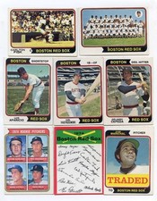 1974 TOPPS BASEBALL BOSTON RED SOX 33 CARD COMPLETE TEAM SET W/ YAZ  FISK  
